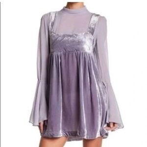 Free People Lavender Velvet Mini Dress